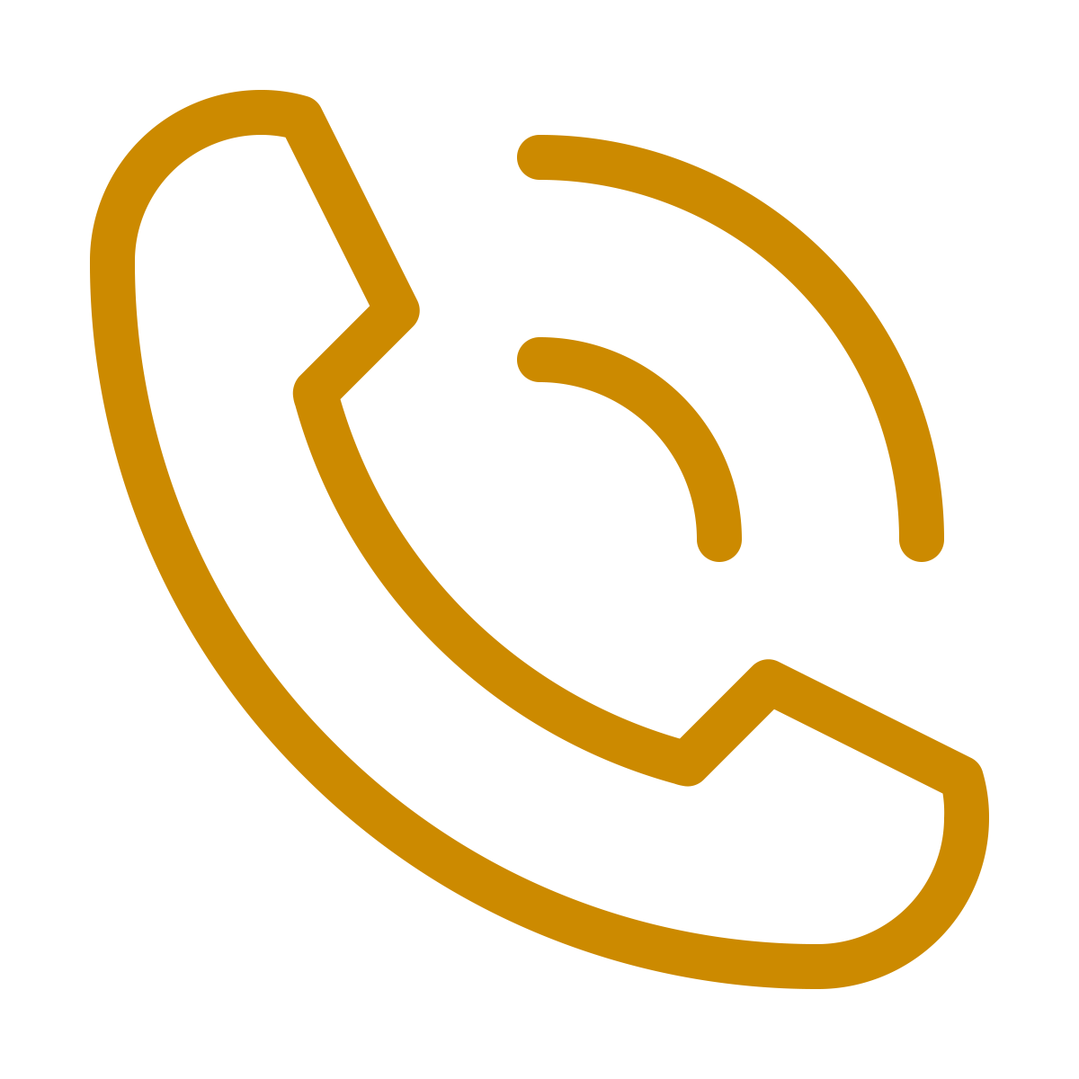 phone ringing icon in turmeric color