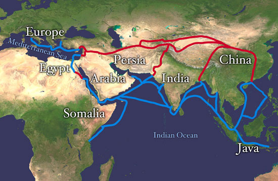 map of the silk road routes