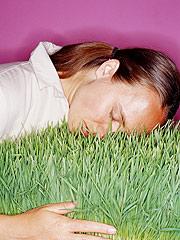 person laying in grass