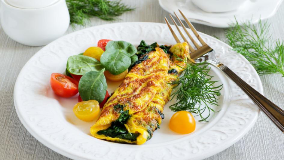 omelet with vegetables on a plate