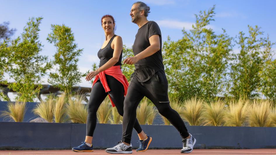 two people walking