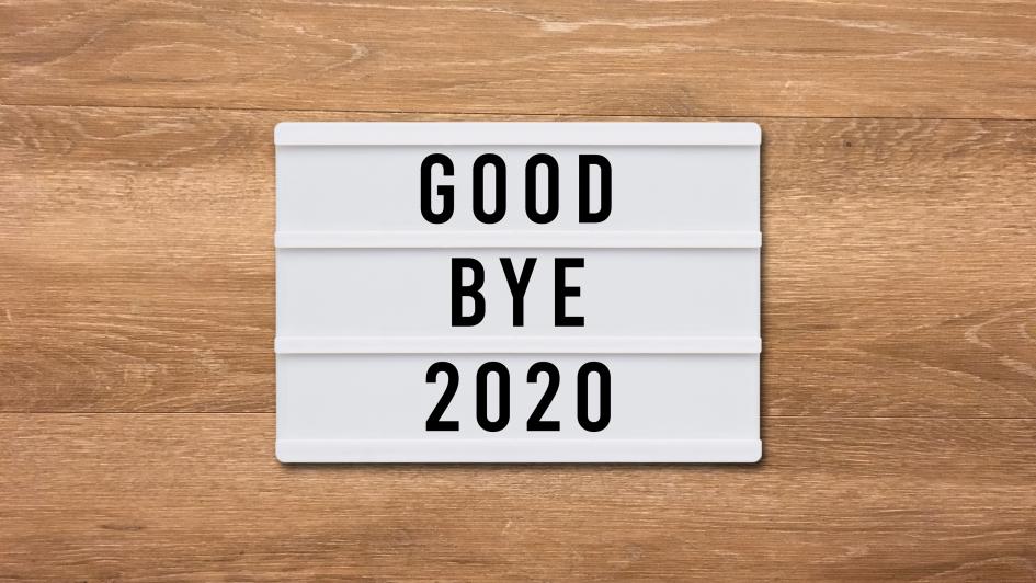 sign reading "goodbye 2020"